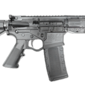 Modern AR-style semi-automatic rifle on white background