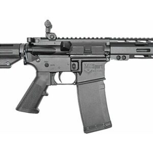 Modern semi-automatic rifle with adjustable stock and magazine