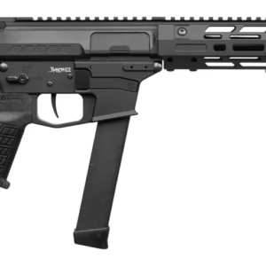 Black AR-style pistol with extended magazine