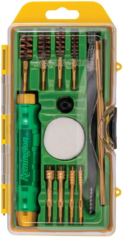 Remington firearm cleaning kit in plastic case