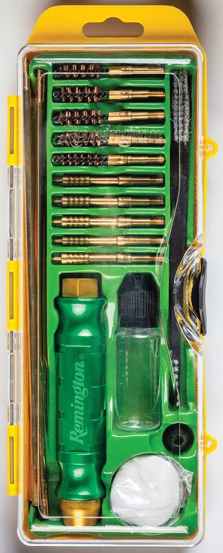 Remington gun cleaning kit in plastic case