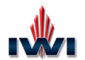 IWI logo with red crown-like spikes