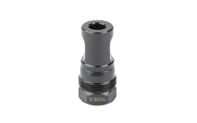 Metal threaded adapter labeled 5/8x24