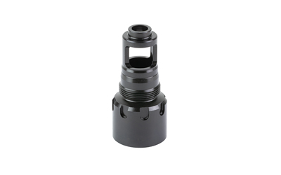 Black metal firearm muzzle device component