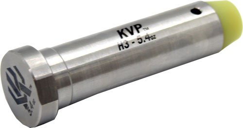 Metal cylindrical KVP industrial component with yellow cap