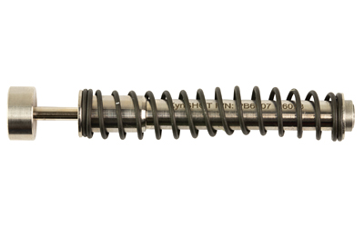 Metal compression spring assembly with end caps