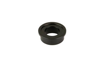 Black metal flange bushing on white background