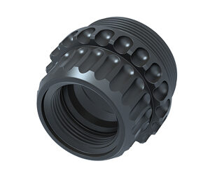 Black threaded mechanical coupling with textured grip