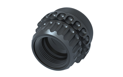 Black threaded mechanical coupling with textured grip