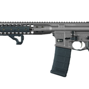 Modern semi-automatic rifle on white background