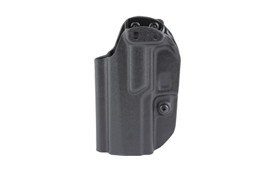 Black molded polymer handgun holster