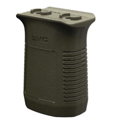 Black tactical vertical foregrip with textured surface