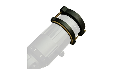 Cylindrical mechanical coupling with black and metal ring