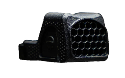 Black wearable device with honeycomb front grille