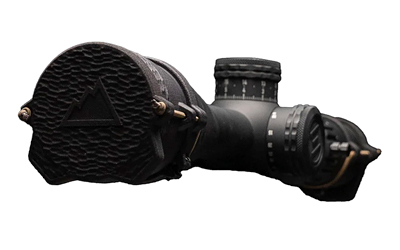 Futuristic black mechanical device with textured surface