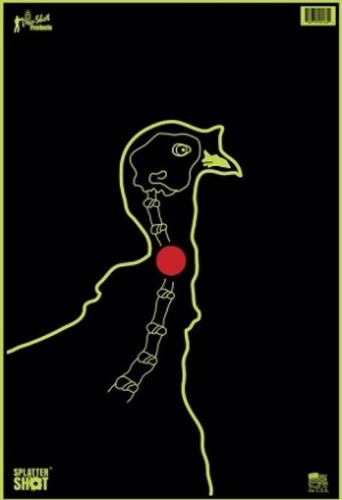 Neon outline turkey with red target dot