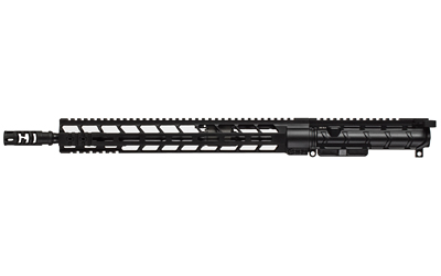 Black AR-15 style rifle upper assembly
