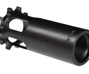 Black metal flash hider muzzle device with threads