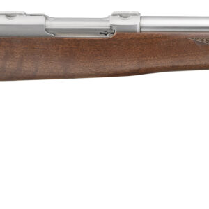 Bolt-action rifle with wooden stock