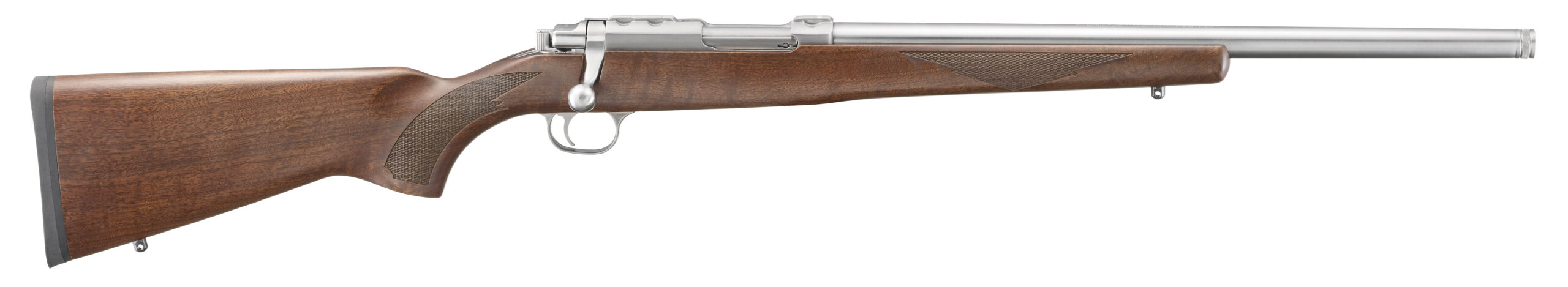 Bolt-action rifle with wooden stock