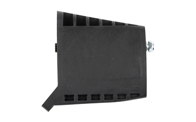 Black metal vented stove blower housing