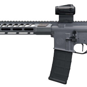 Modern AR-style rifle with optic sight attached