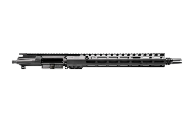 Black AR-style rifle upper assembly on white background