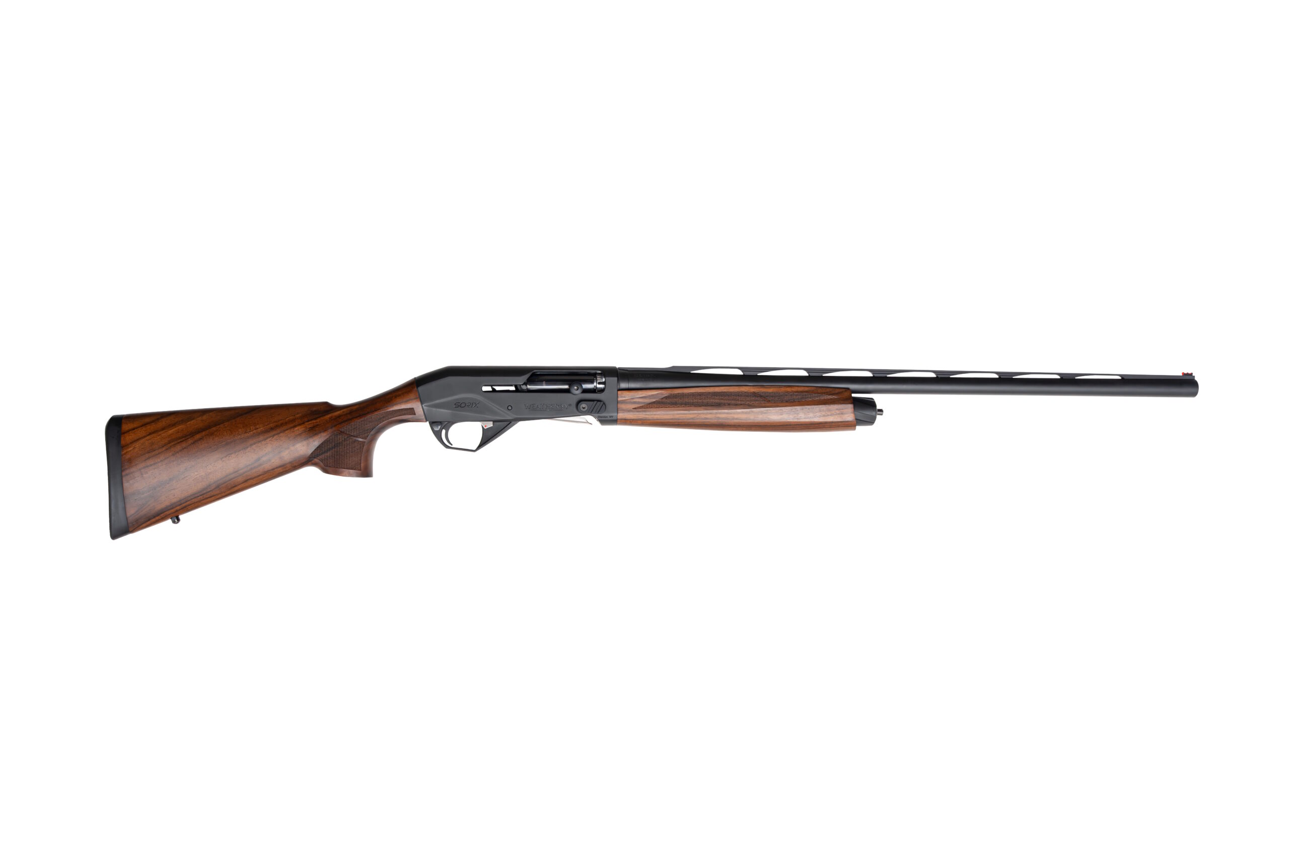 Semi-automatic shotgun with wooden stock