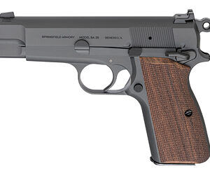 Semi-automatic pistol with brown textured grip