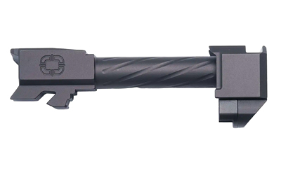 Spiral-fluted pistol barrel with locking block