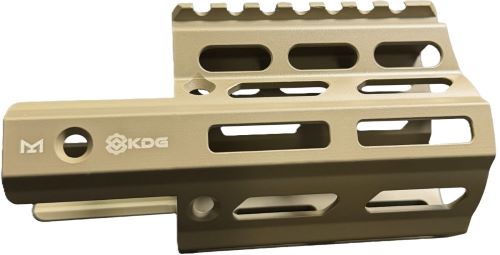Tan M-LOK rifle handguard with rail system