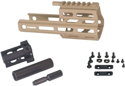 Tan rifle handguard with mounting hardware kit