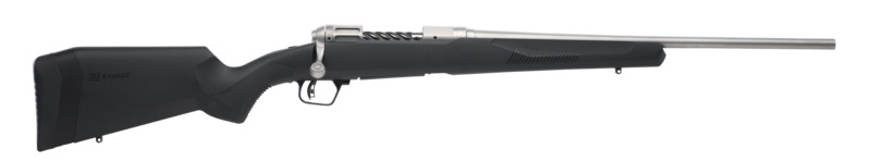 Black and silver bolt-action rifle on white background