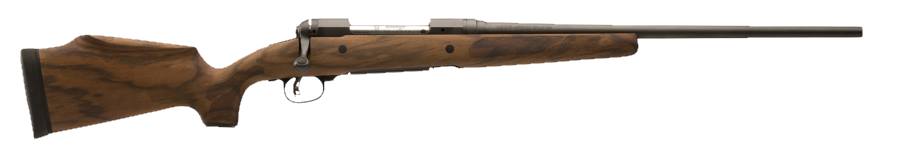 Bolt-action rifle with wooden stock