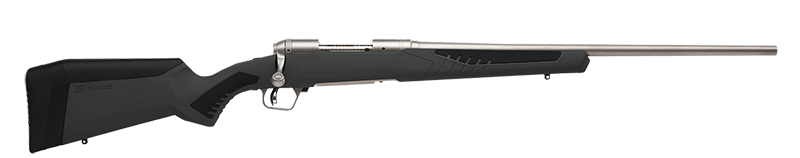 Black bolt-action rifle isolated on white background