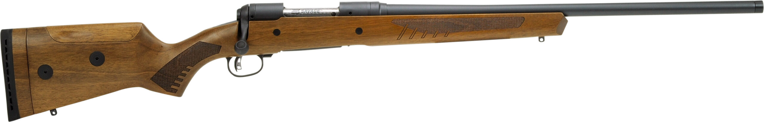 Bolt-action rifle with wooden stock