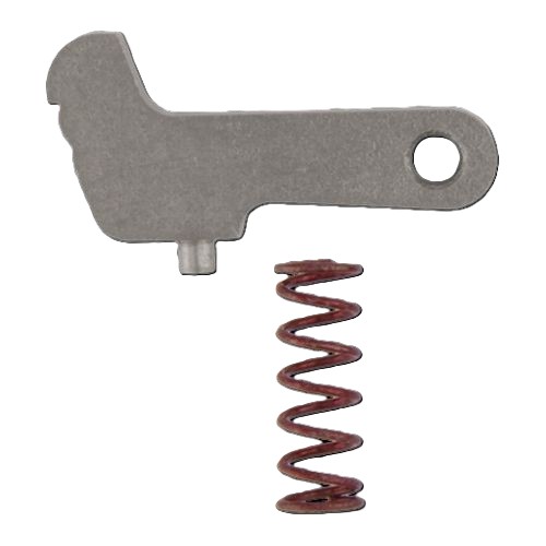 Metal lever component with red coil spring