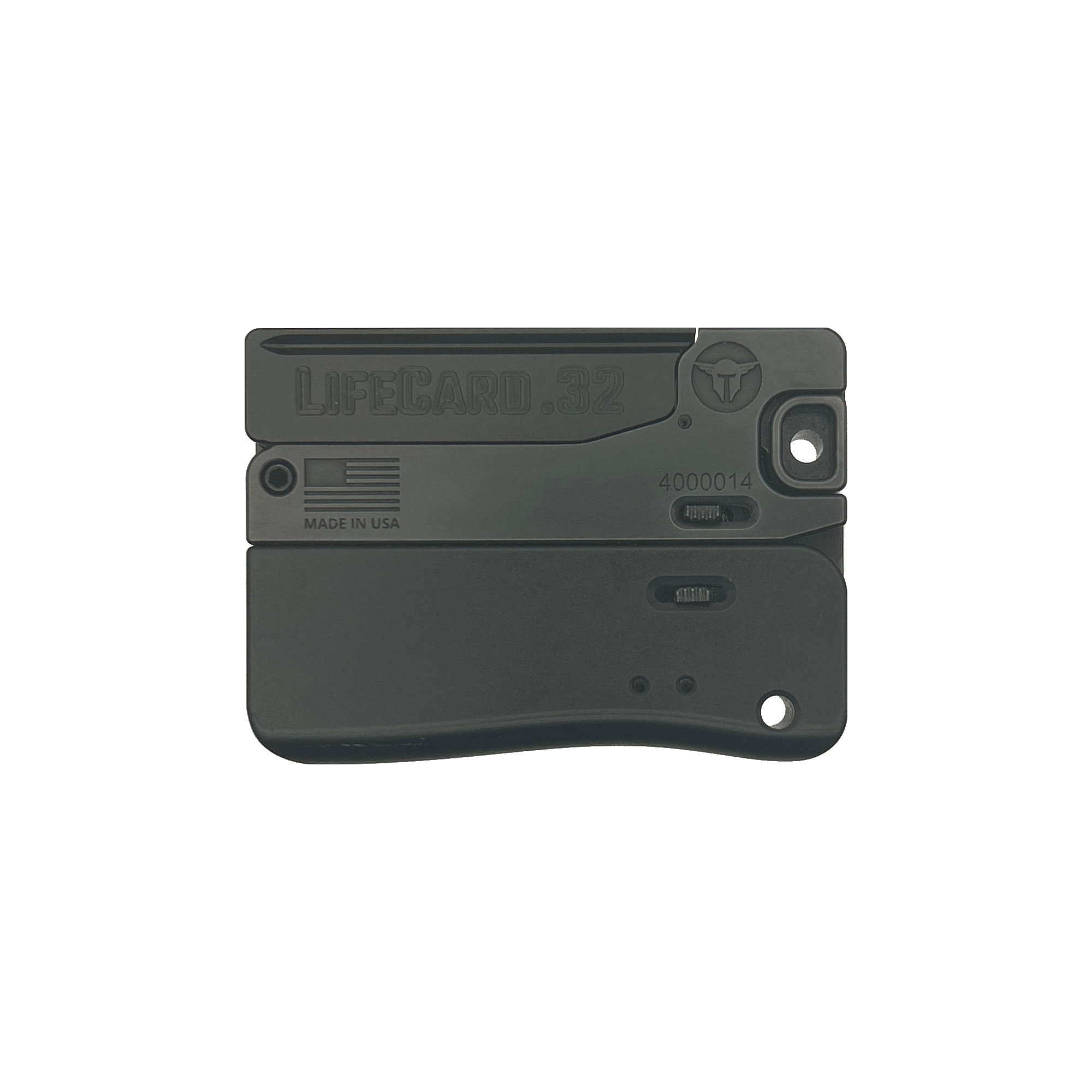 Lifecard .32 folding handgun in closed position