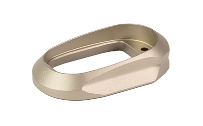 Gold anodized oval metal base plate