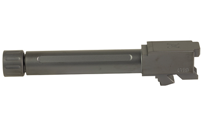 Handgun barrel with threaded muzzle