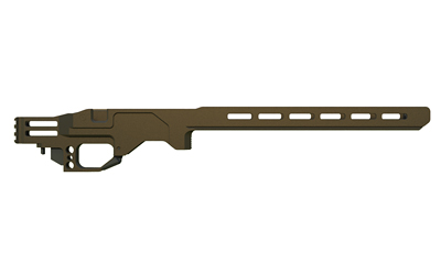 Tan rifle chassis with extended handguard