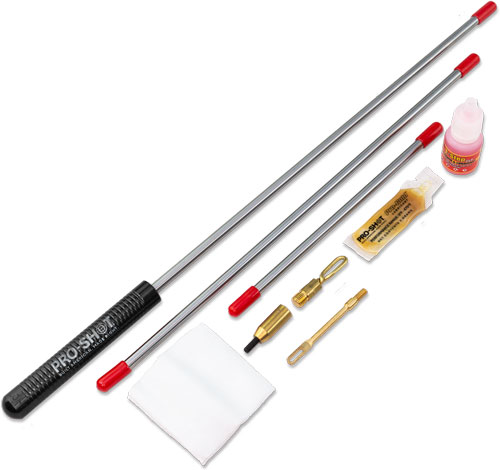 Gun cleaning kit with rods and accessories