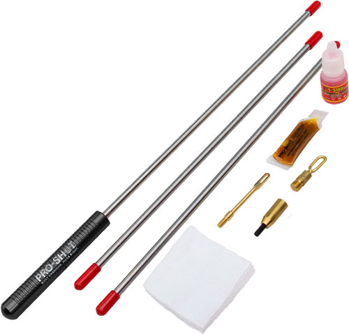 Gun cleaning kit with rods and accessories
