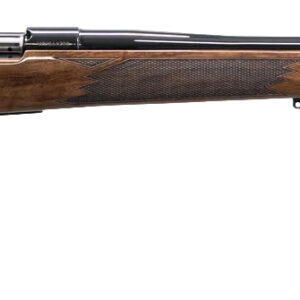 Bolt-action hunting rifle with wooden stock