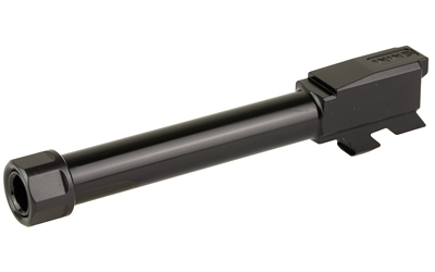 Threaded pistol barrel on white background