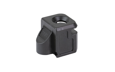 Black plastic mounting clamp with top hole