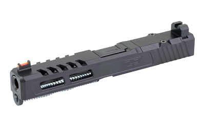 Vented pistol slide with optic cut and sights