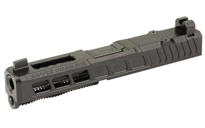 Detached semi-automatic pistol slide on white background