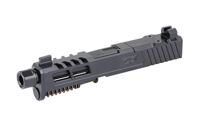 Semi-automatic pistol slide and barrel assembly
