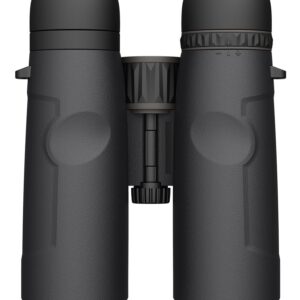 Black binoculars front view isolated on white